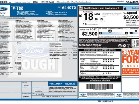 Used 2016 Ford F150 Platinum w/ Equipment Group 701A Luxury AWD/4WD image 9