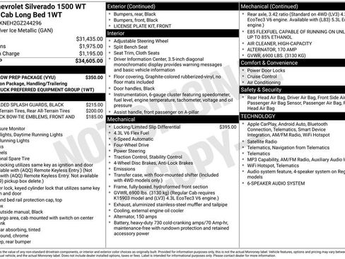 Used 2016 Chevrolet Silverado 1500 W/T w/ Snow Plow Prep Package AWD/4WD image 13