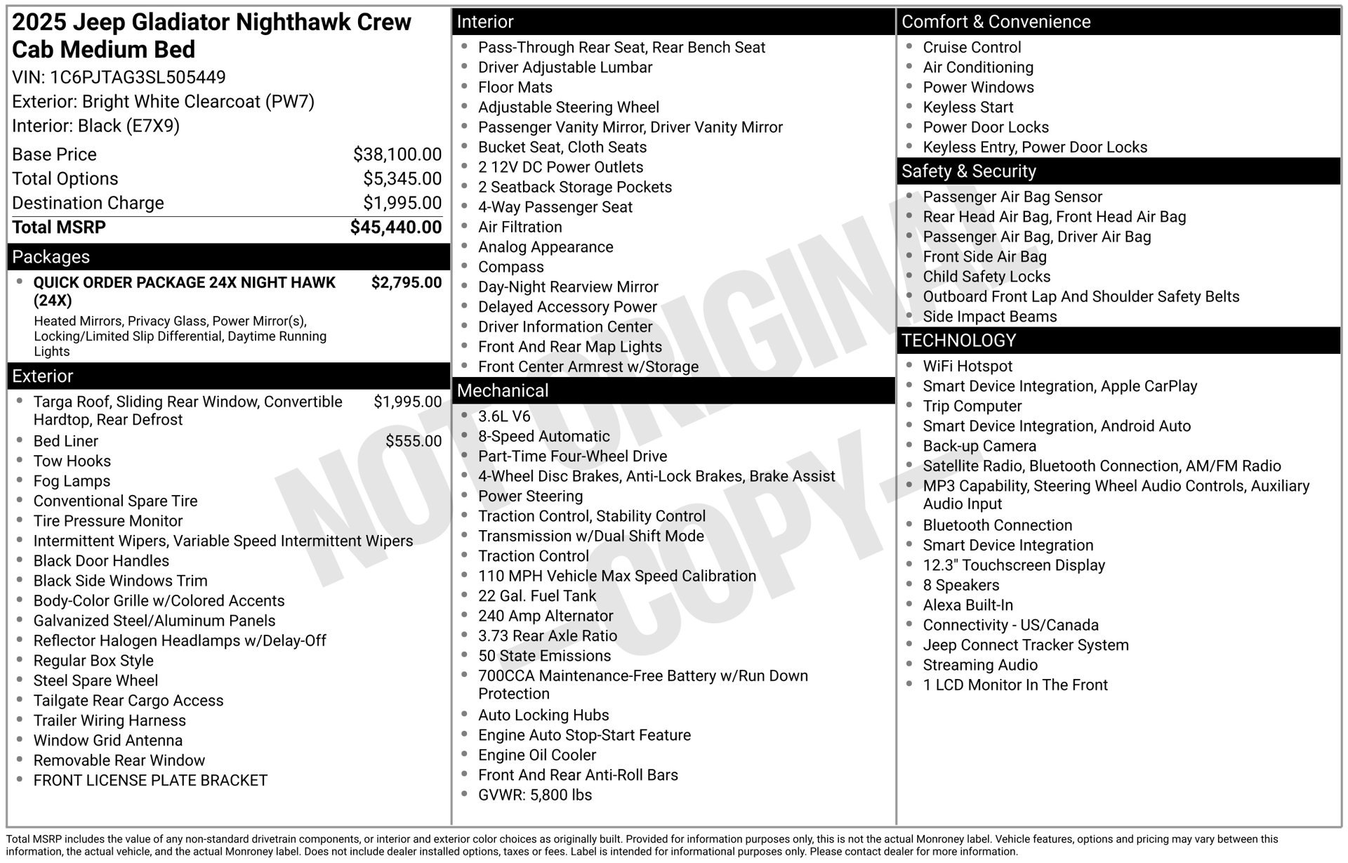 Used 2025 Jeep Gladiator Sport AWD/4WD image 3