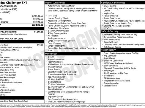 Used 2022 Dodge Challenger SXT w/ Blacktop Package RWD image 2