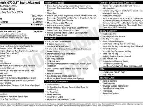 Used 2025 Genesis G70 3.3T Advanced w/ Sport Prestige Package image 38