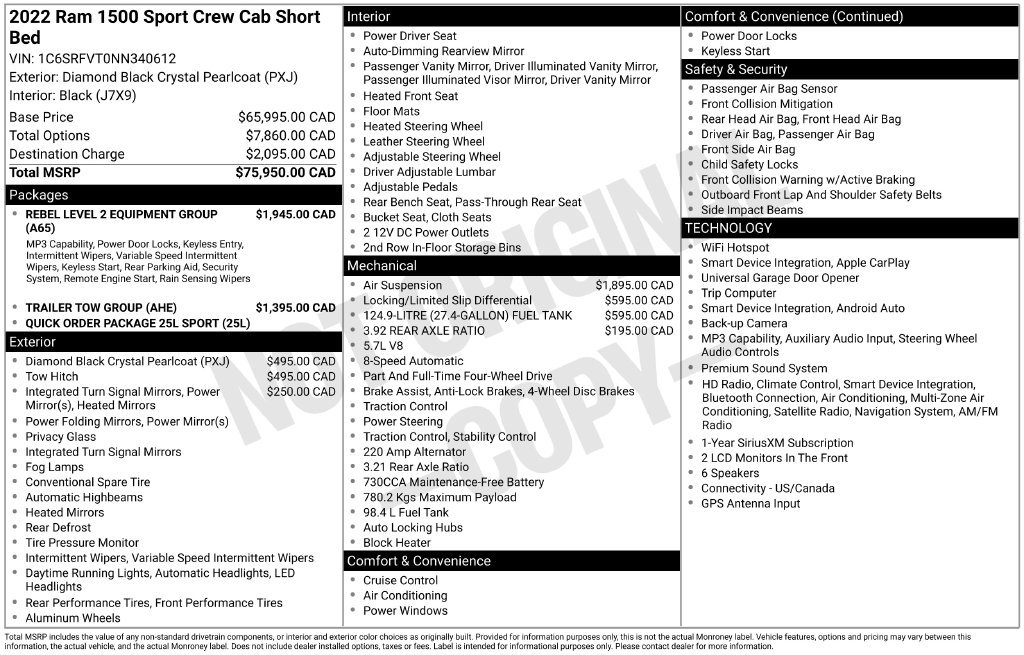 Used 2022 RAM 1500 Sport w/ Rebel Level 2 Equipment Group AWD/4WD image 8