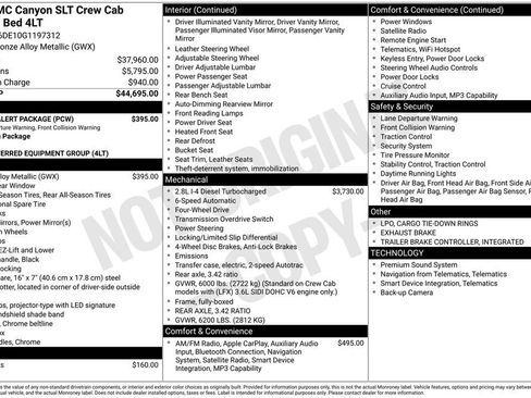 Used 2016 GMC Canyon SLT w/ Driver Alert Package AWD/4WD image 2
