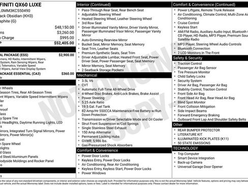 Used 2019 INFINITI QX60 Luxe w/ Essential Package image 5