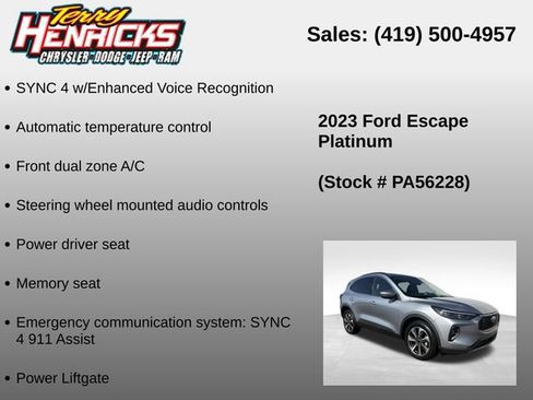 Used 2023 Ford Escape Platinum AWD/4WD image 23