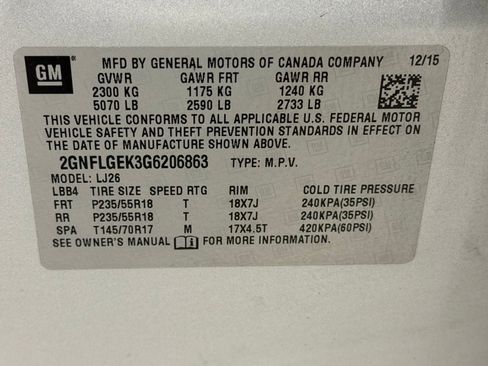 Used 2016 Chevrolet Equinox LTZ w/ Enhanced Convenience Package AWD/4WD image 17