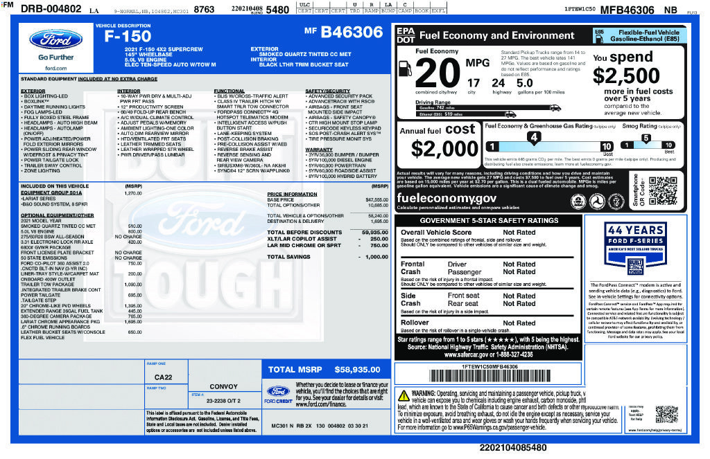 Certified 2021 Ford F150 Lariat RWD image 37