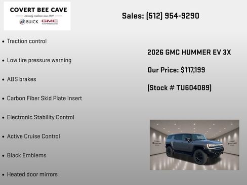 New 2026 GMC Hummer EV 3X w/ Carbon Fiber Edition Package AWD/4WD image 12