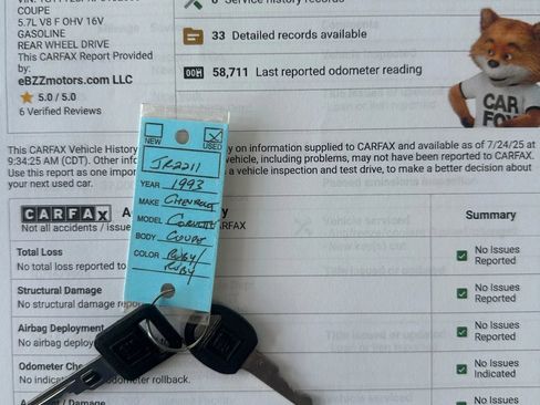 Used 1993 Chevrolet Corvette Coupe image 2