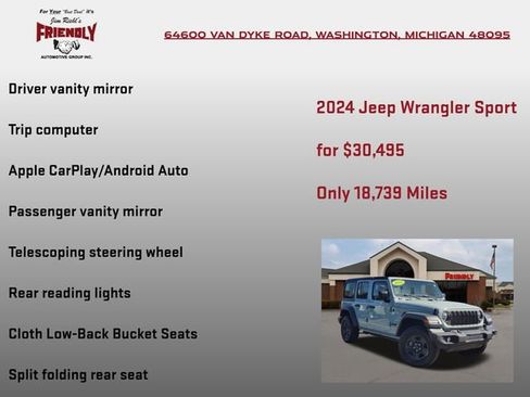 Used 2024 Jeep Wrangler Unlimited Sport AWD/4WD image 30