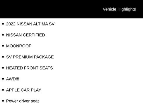 Certified 2022 Nissan Altima 2.5 SV w/ SV Premium Package AWD/4WD image 6