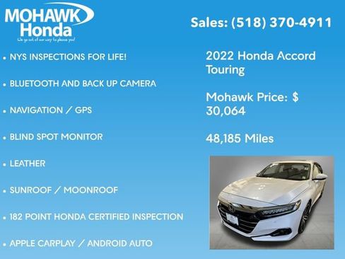 Certified 2022 Honda Accord Touring image 7