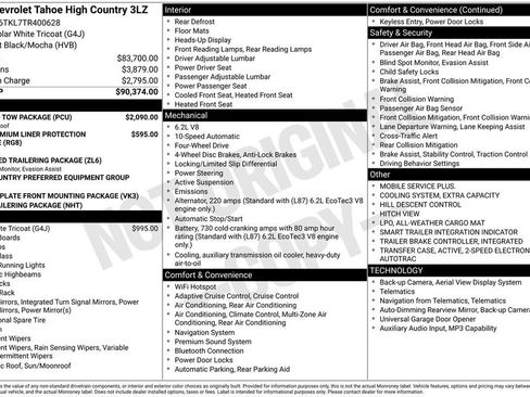 New 2026 Chevrolet Tahoe High Country w/ Sun And Tow Package AWD/4WD image 16
