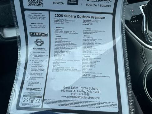 Certified 2025 Subaru Outback Premium AWD/4WD image 27