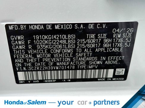New 2027 Honda HR-V LX image 26