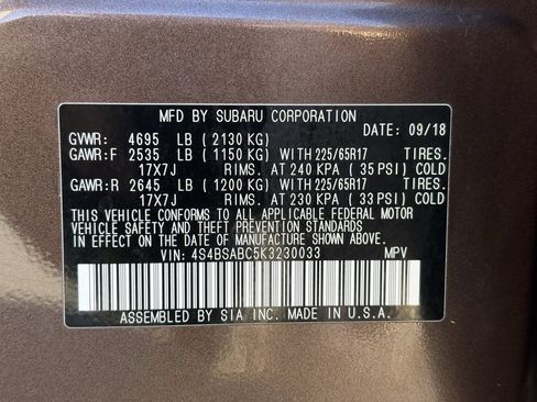 Used 2019 Subaru Outback 2.5i image 33