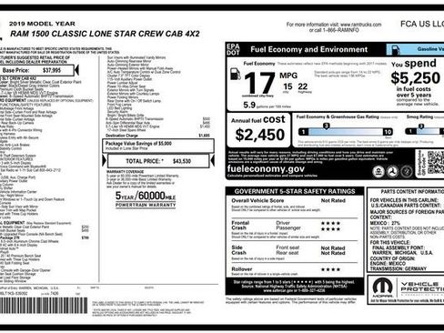 Used 2019 RAM 1500 Lone Star image 49