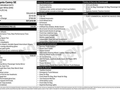 Used 2011 Toyota Camry SE w/ Fleet Convenience Pkg FWD image 4
