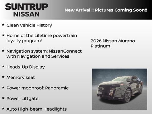 Certified 2026 Nissan Murano Platinum w/ Cargo Package AWD/4WD image 6