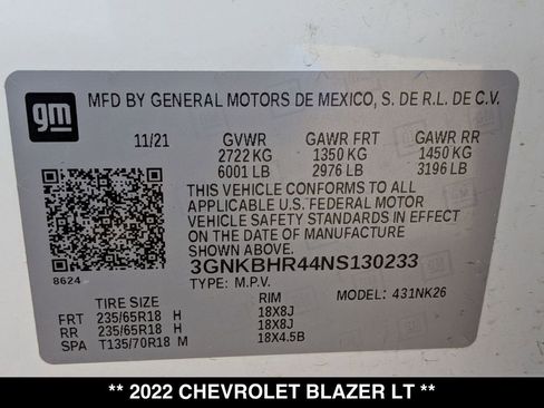 Used 2022 Chevrolet Blazer LT AWD/4WD image 30