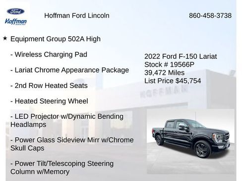 Certified 2022 Ford F150 Lariat w/ Equipment Group 502A High image 12