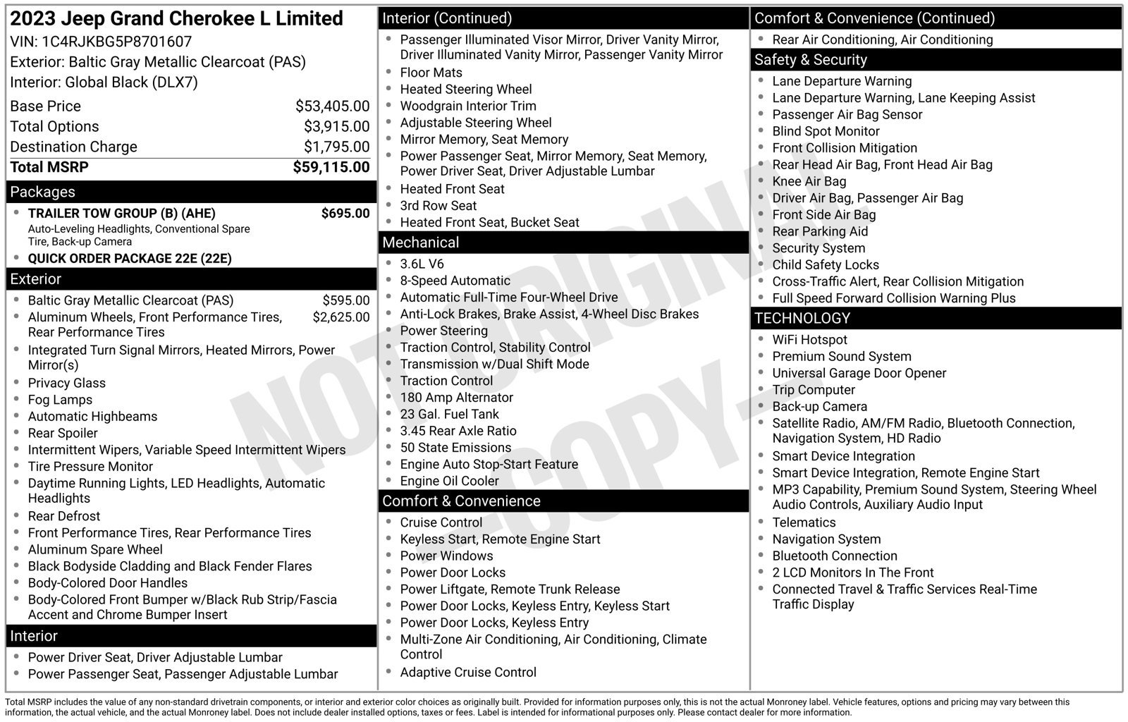 Used 2023 Jeep Grand Cherokee L Limited w/ Trailer Tow Group (B) AWD/4WD image 41