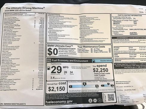 New 2026 BMW 330i xDrive Sedan w/ M Sport Package AWD/4WD image 19