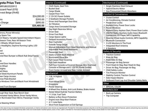 Certified 2016 Toyota Prius Two FWD image 7