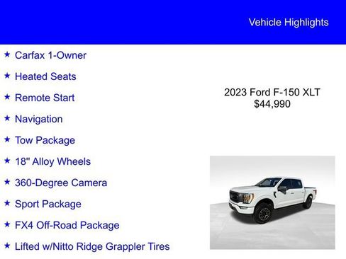 Used 2023 Ford F150 XLT w/ Equipment Group 302A High AWD/4WD image 2