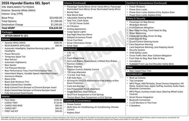 New 2026 Hyundai Elantra Sport FWD image 27