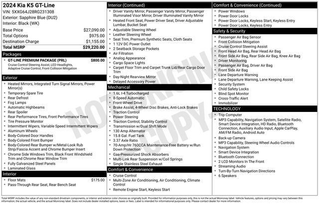 Used 2024 Kia K5 GT-Line w/ GT-Line Premium Package FWD image 7