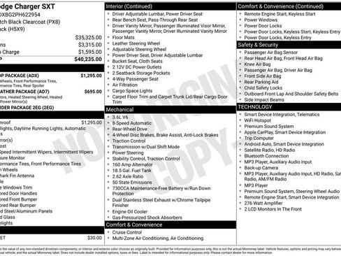 Used 2023 Dodge Charger SXT w/ Blacktop Package RWD image 2
