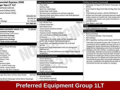 Used 2019 Chevrolet Express 3500 LT w/ LT Preferred Equipment Group RWD image 18
