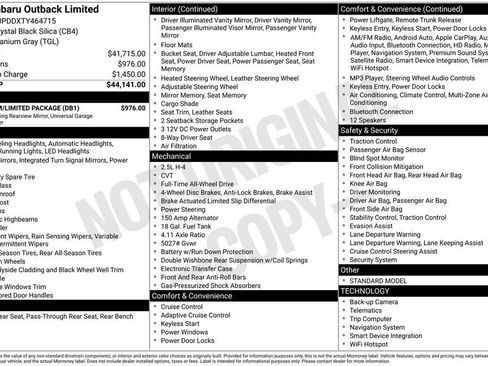 New 2026 Subaru Outback Limited w/ Premium/Limited Package image 34