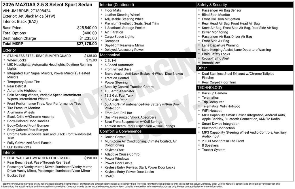 New 2026 MAZDA MAZDA3 s Sport FWD image 21