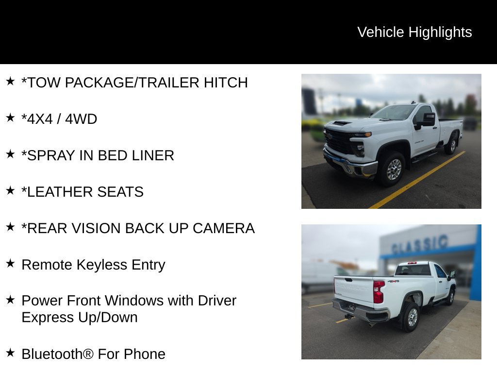 Used 2026 Chevrolet Silverado 2500 W/T w/ Snow Plow Prep/Camper Package AWD/4WD image 16