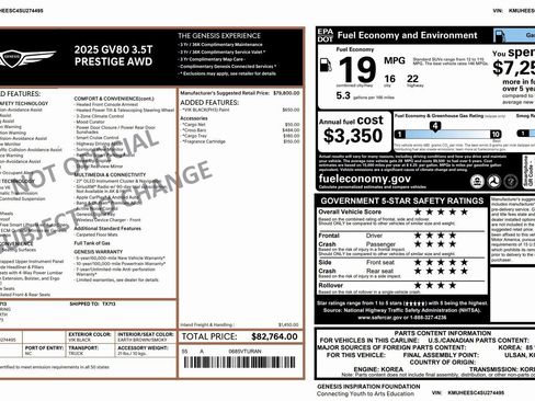 Certified 2025 Genesis GV80 3.5T Prestige image 3