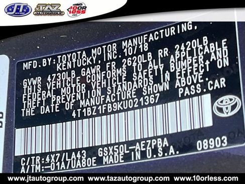 Used 2019 Toyota Avalon Limited w/ All Weather Liner Package FWD image 21