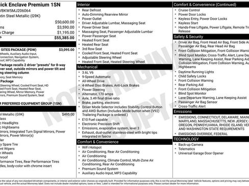 Used 2021 Buick Enclave Premium w/ Sun and Sites Package image 3