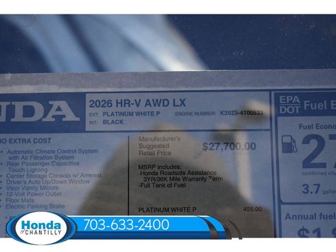 New 2026 Honda HR-V LX image 35