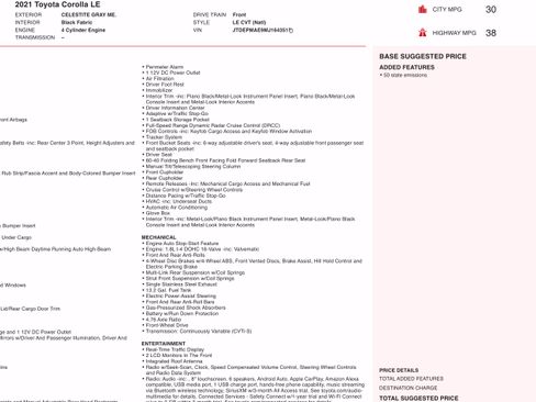 Used 2021 Toyota Corolla LE FWD image 3