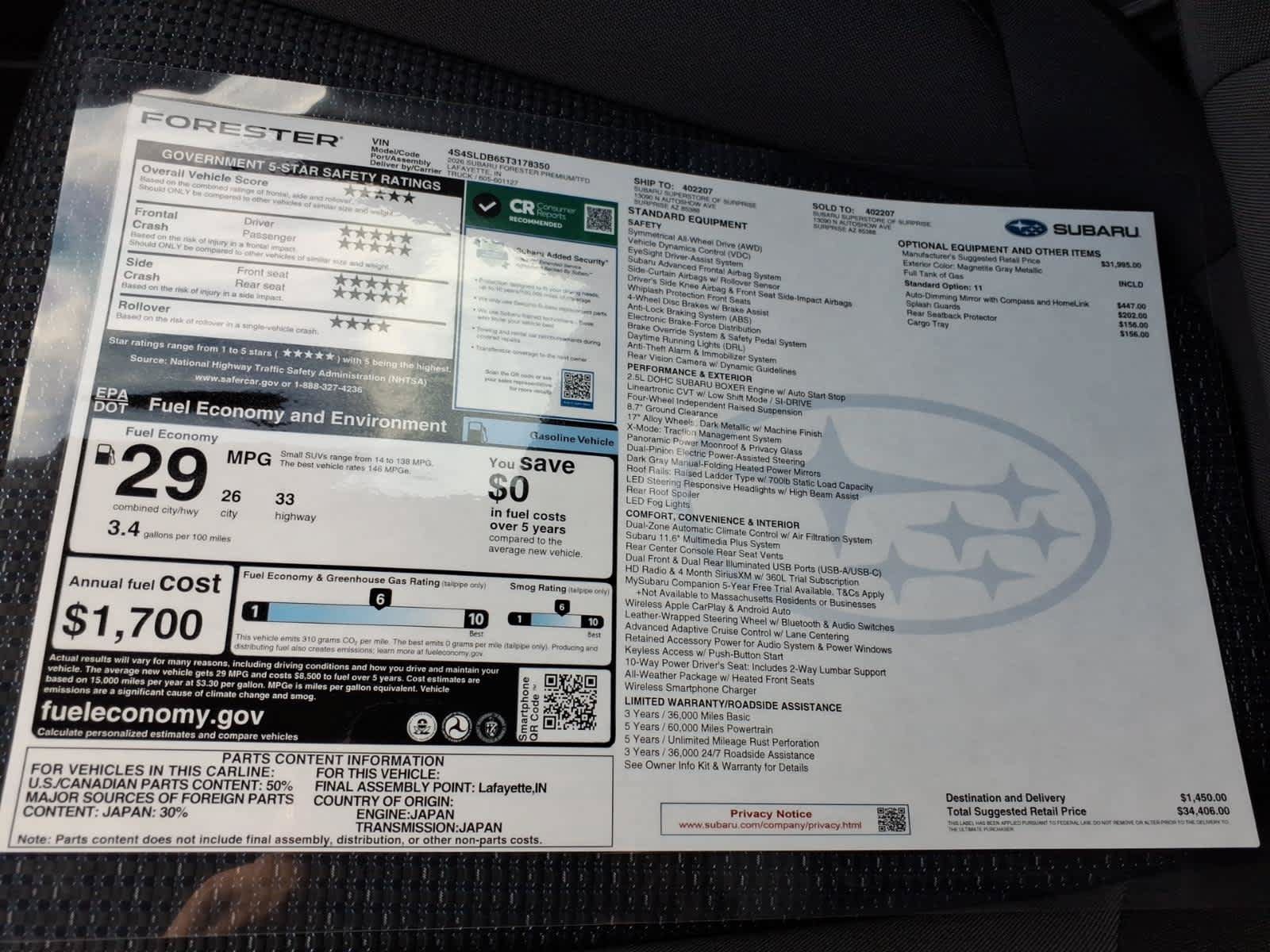 New 2026 Subaru Forester Premium AWD/4WD image 40
