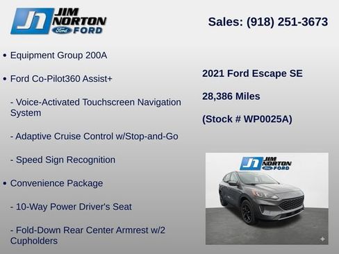 Used 2021 Ford Escape SE w/ Convenience Package image 8