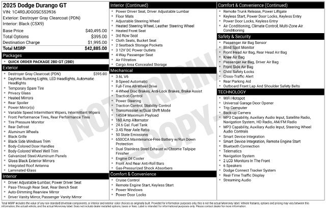 Used 2025 Dodge Durango GT AWD/4WD image 19