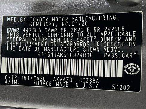 Certified 2020 Toyota Camry SE w/ Carpet Mat Package image 28