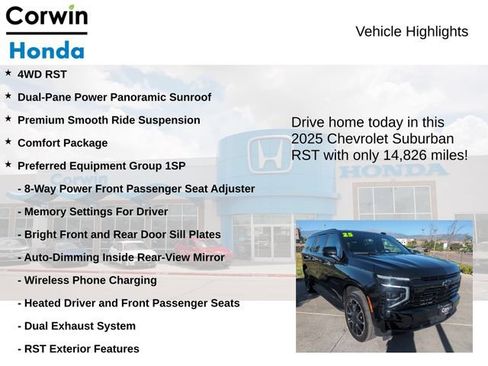 Used 2025 Chevrolet Suburban RST w/ Comfort Package AWD/4WD image 7
