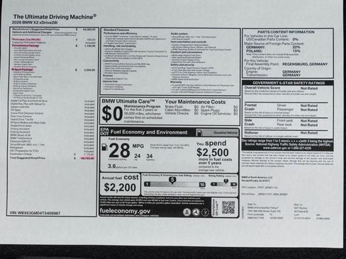Used 2026 BMW X2 xDrive28i w/ M Sport Package image 50