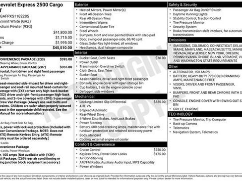 New 2025 Chevrolet Express 2500 Work Van w/ Driver Convenience Package image 4