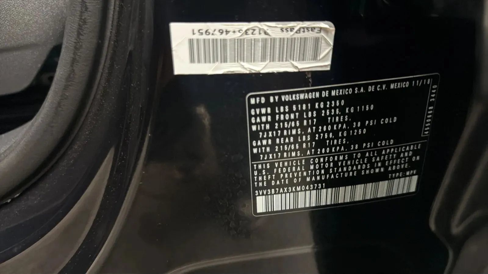 Used 2019 Volkswagen Tiguan S FWD image 24