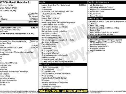 Used 2012 FIAT 500 Abarth w/ Safety & Convenience Pkg FWD image 2